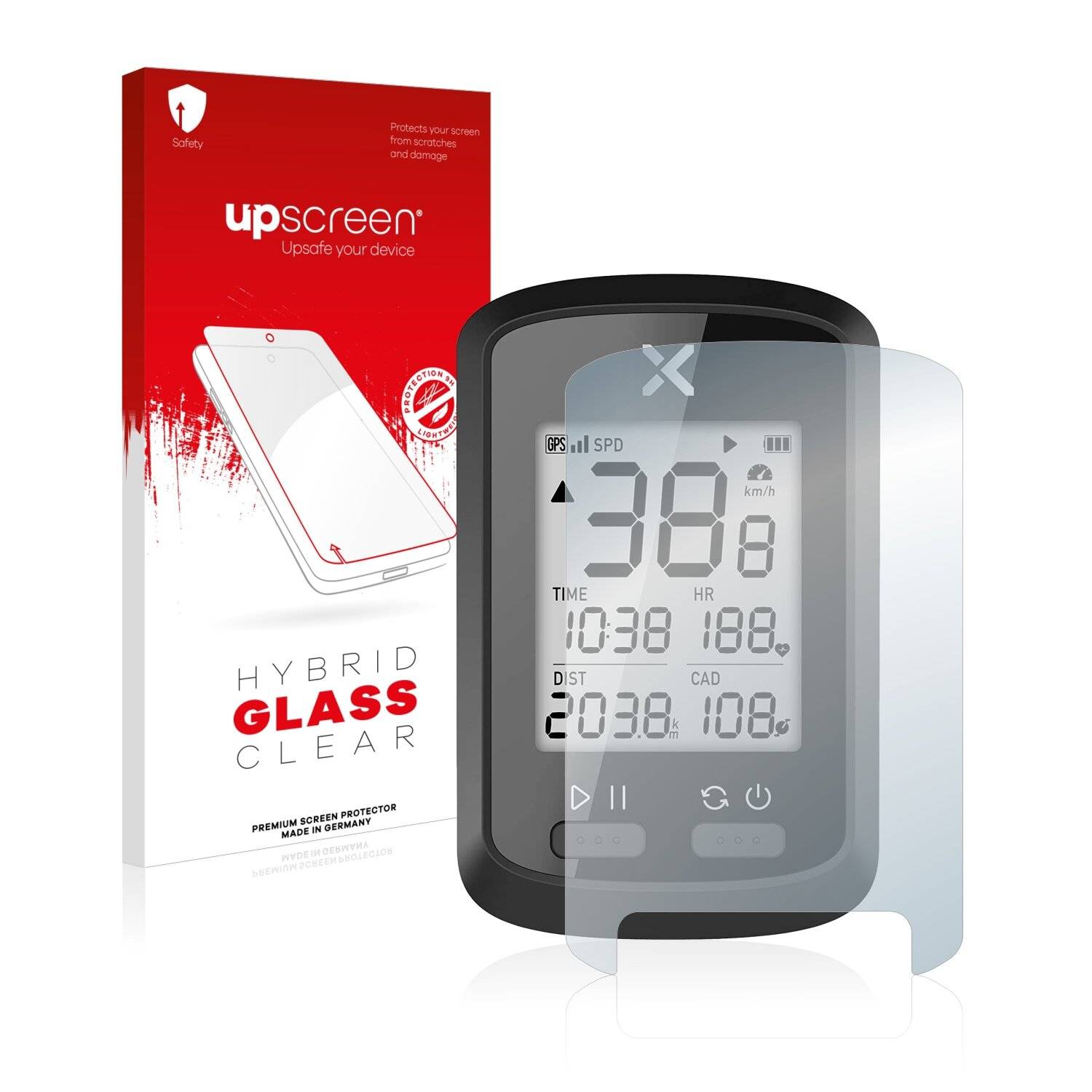 upscreen Hybrid Glass Clear Premium Schutzglas Folie für Xoss G