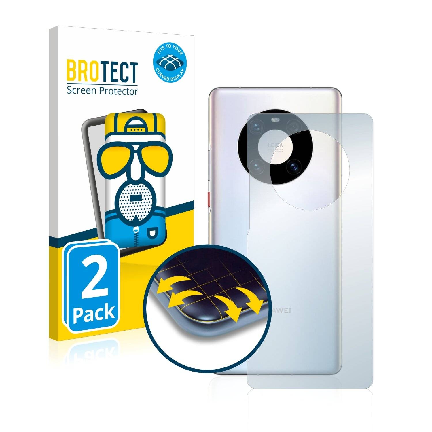 2x BROTECT Flex Matte Full-Cover Displayschutzfolie für Huawei Mate 40 Pro Plus
