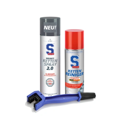 Dr. Wack S100 Kettenreiniger 300 ml + Weißes Kettenspray 2.0 400 ml + Reinigungsbürste Dr. Wack S100 Kettenreiniger 300 ml + Weißes Kettenspray 2.0 400 ml + Reinigungsbürste