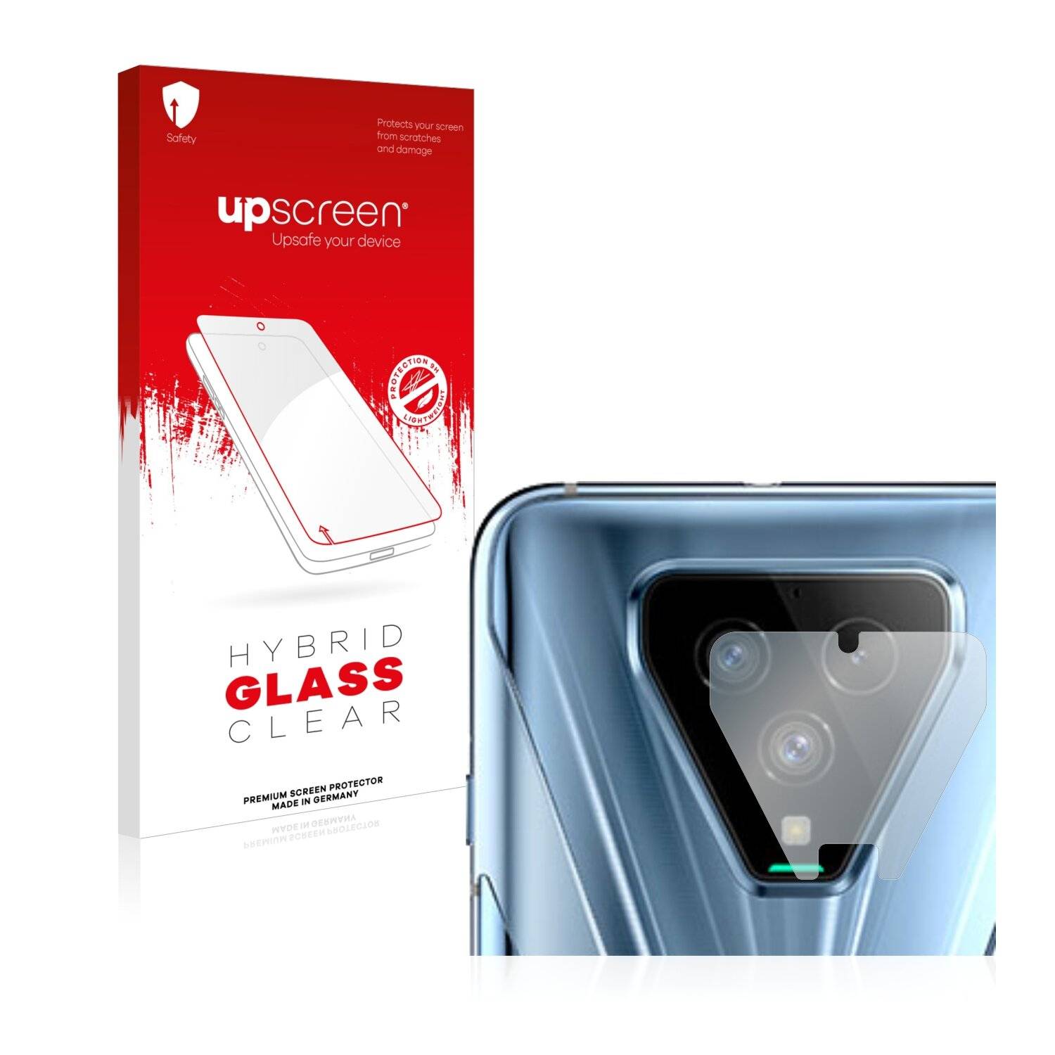 upscreen Hybrid Glass Clear Premium Schutzglas Folie für Xiaomi Black Shark 3S (NUR