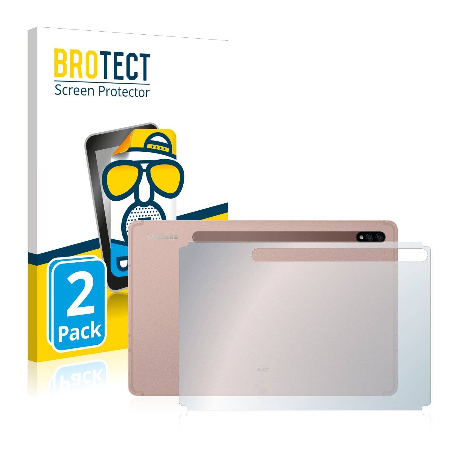 2x BROTECT Matte Displayschutzfolie für Samsung Galaxy Tab S7 Plus WiFi 2020 (Rückseite) -