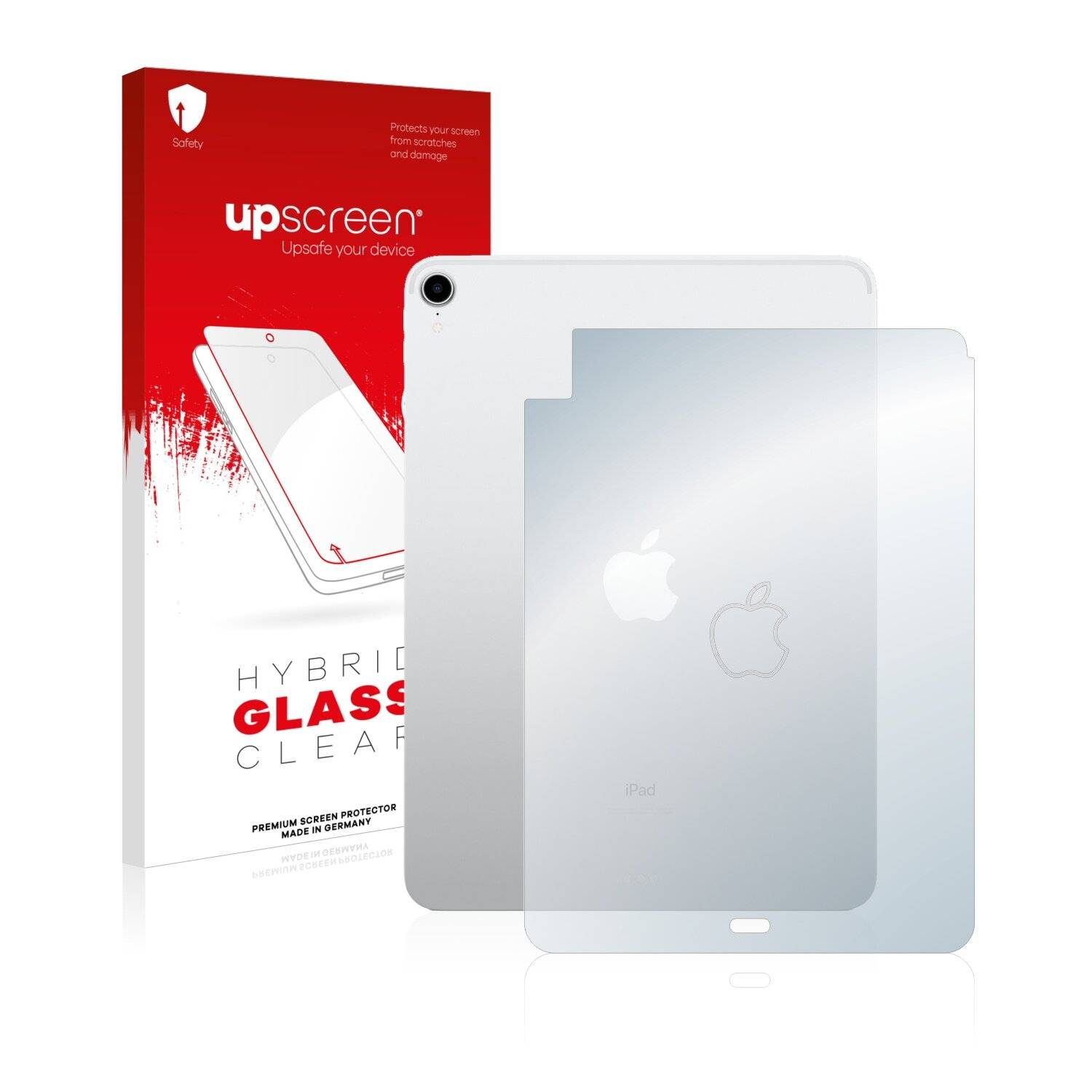 upscreen Hybrid Glass Clear Premium Schutzglas Folie für Apple iPad Air 4 WiFi Cellular 2020