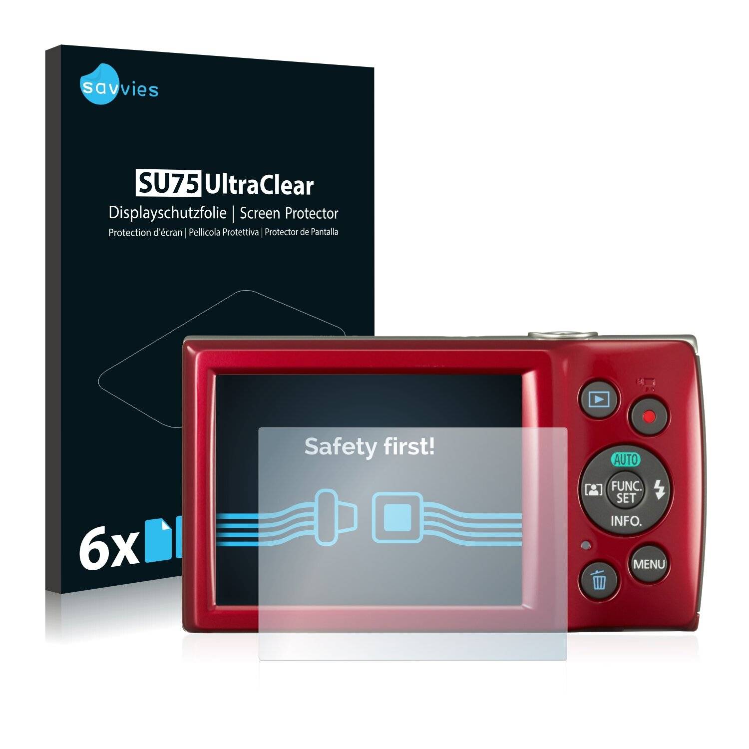 6x Savvies SU75 Displayschutzfolie für Canon Digital Ixus