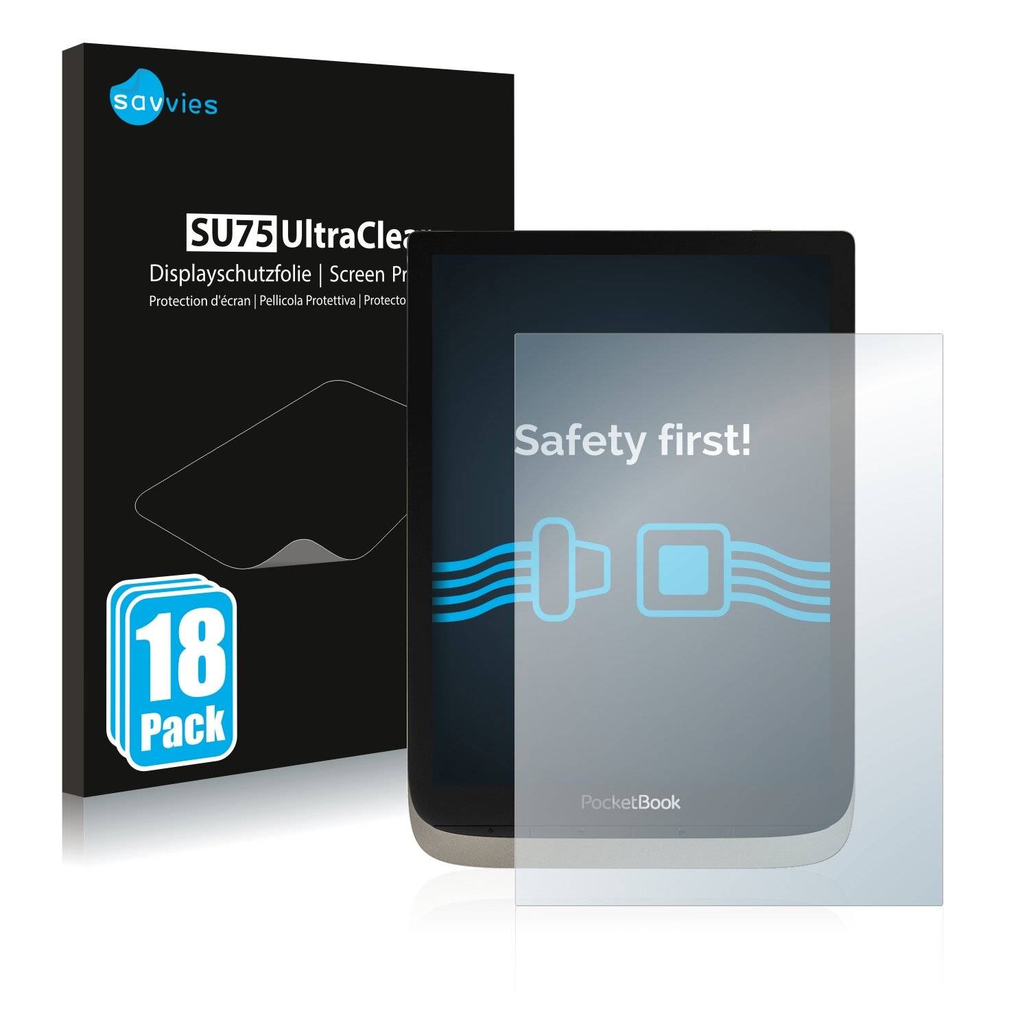 18x Savvies SU75 Displayschutzfolie für PocketBook InkPad