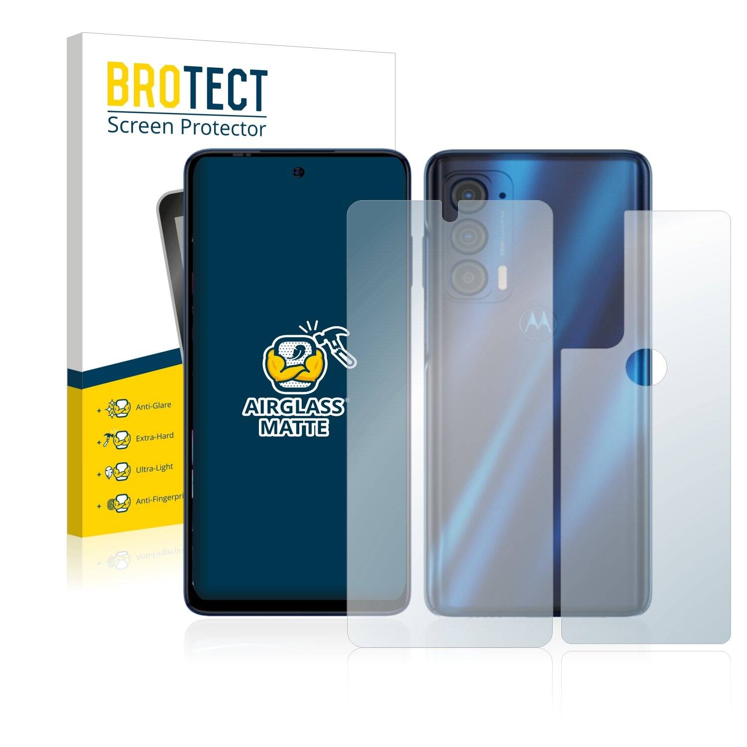 BROTECT AirGlass Matte Schutzglas Folie für Motorola Edge (2021) (Vorder +