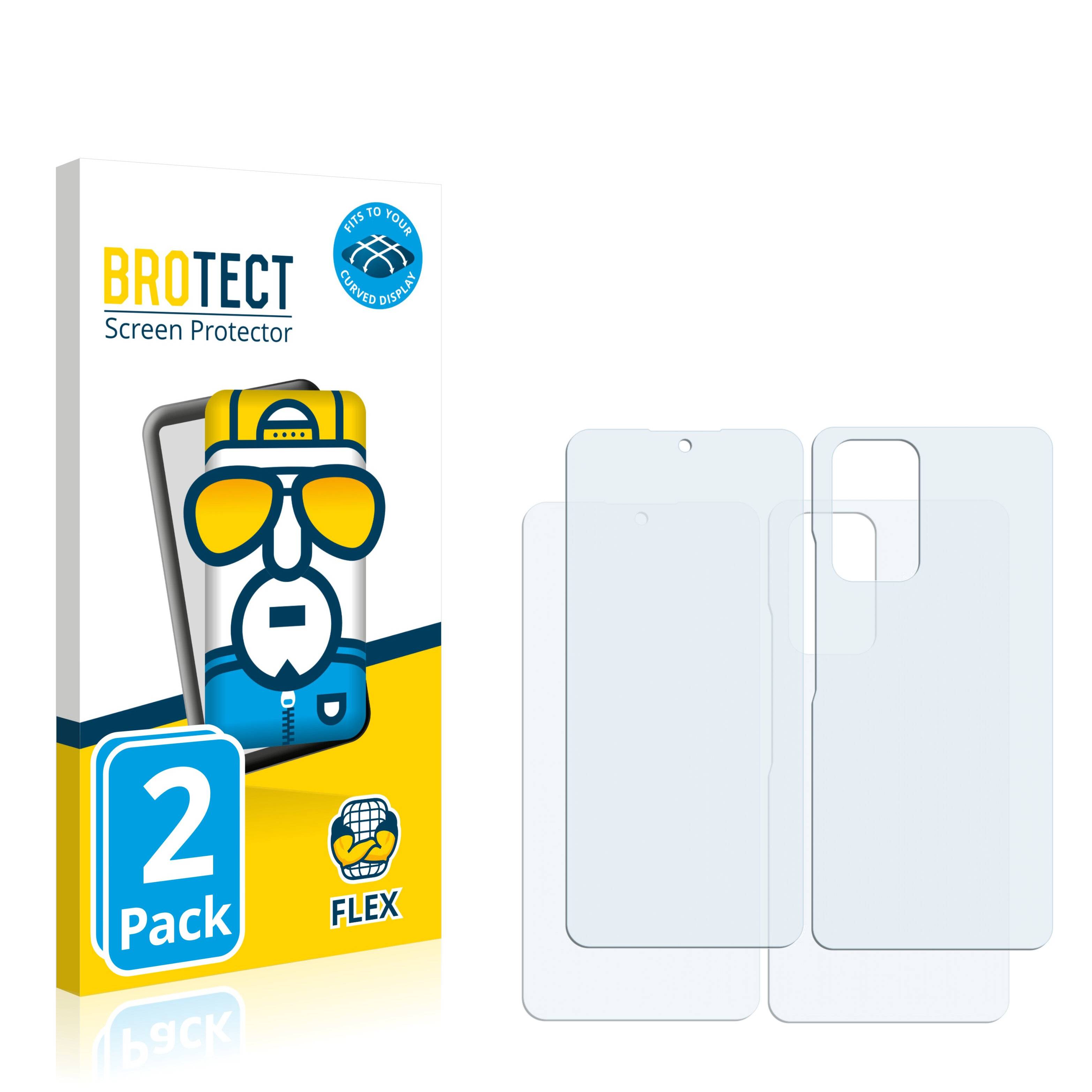 2x BROTECT Flex Full-Cover Displayschutzfolie für Xiaomi Redmi Note 10 Pro (Vorder +