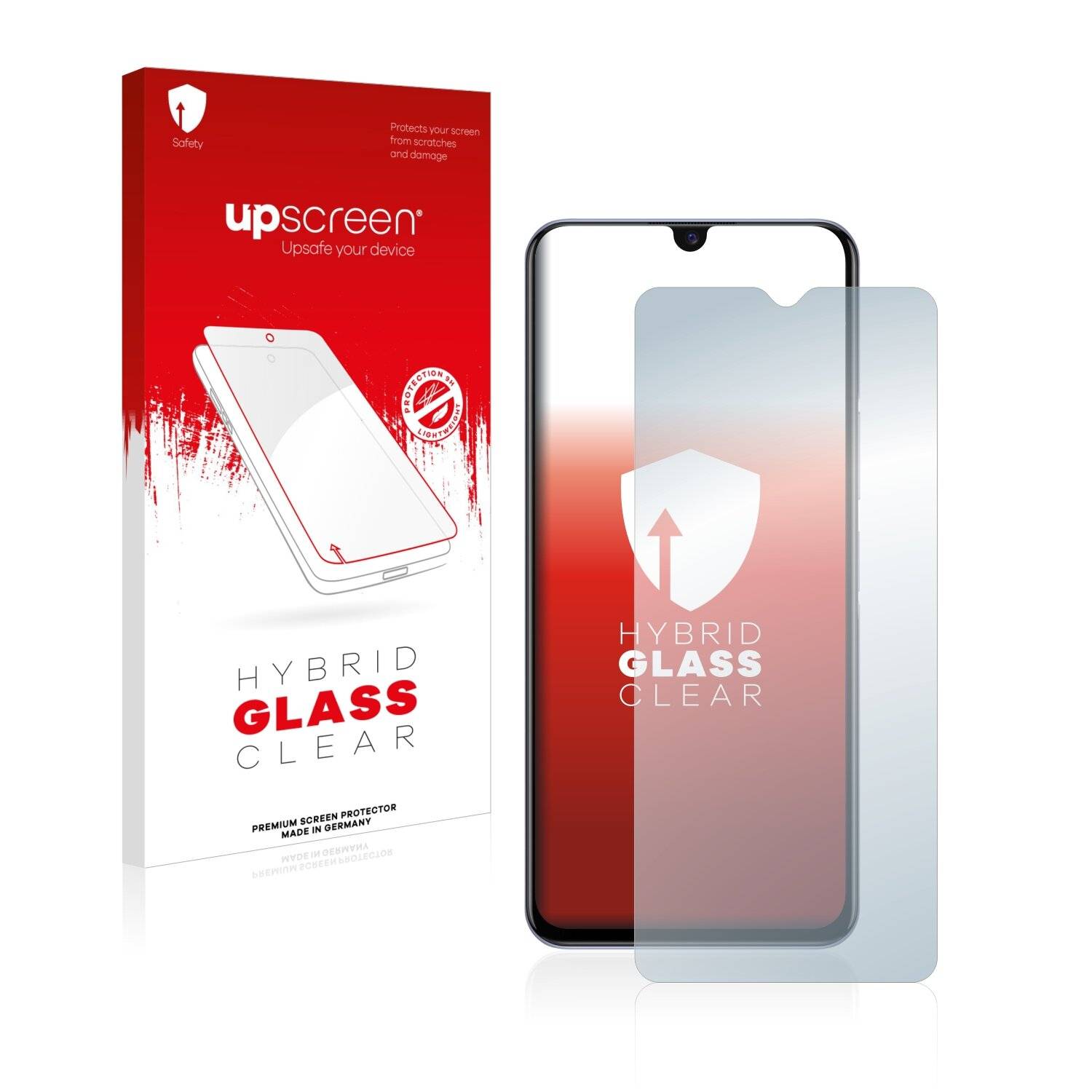 upscreen Hybrid Glass Clear Premium Schutzglas Folie für Vivo Y72
