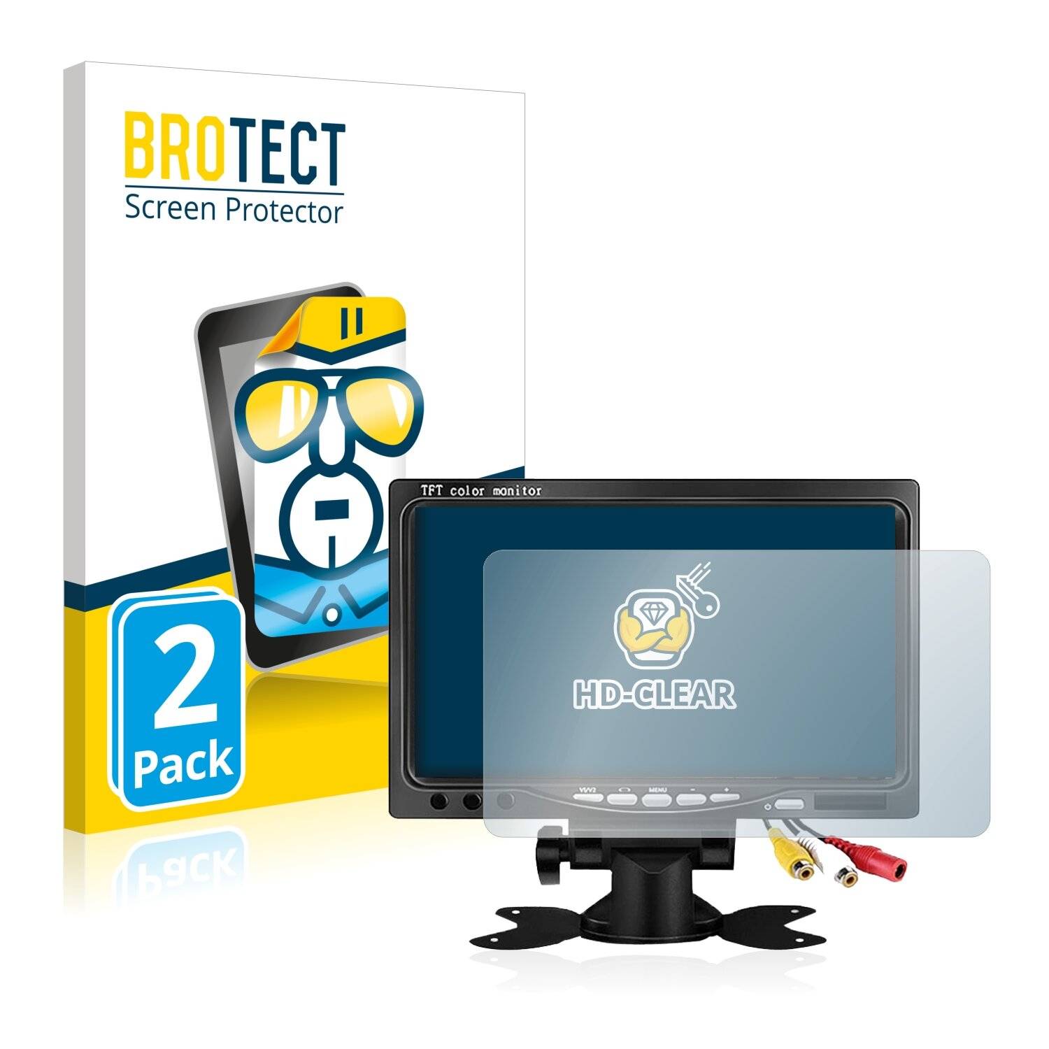 2x BROTECT HD-Clear Displayschutzfolie für Kenowa Car Monitor