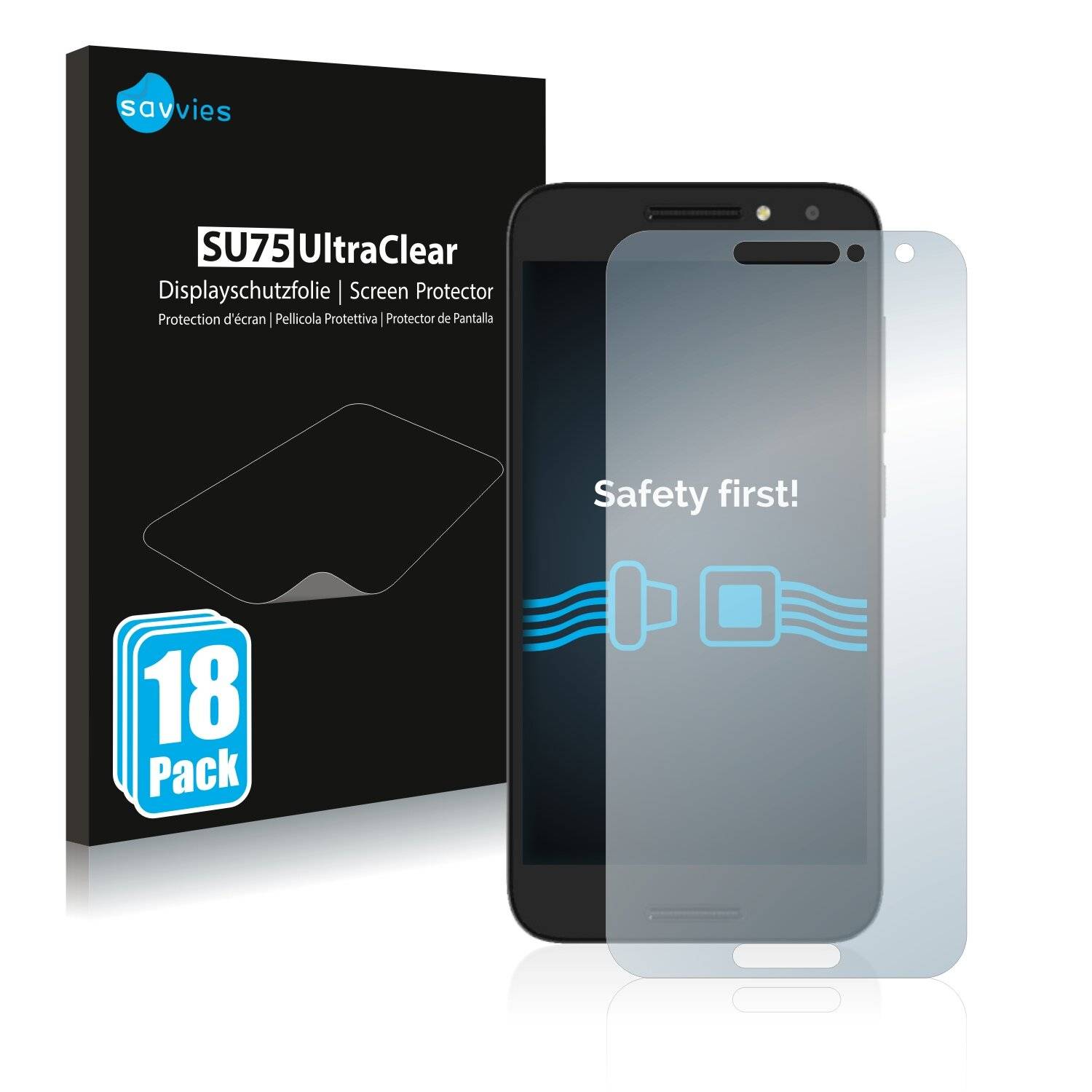 18x Savvies SU75 Displayschutzfolie für Alcatel