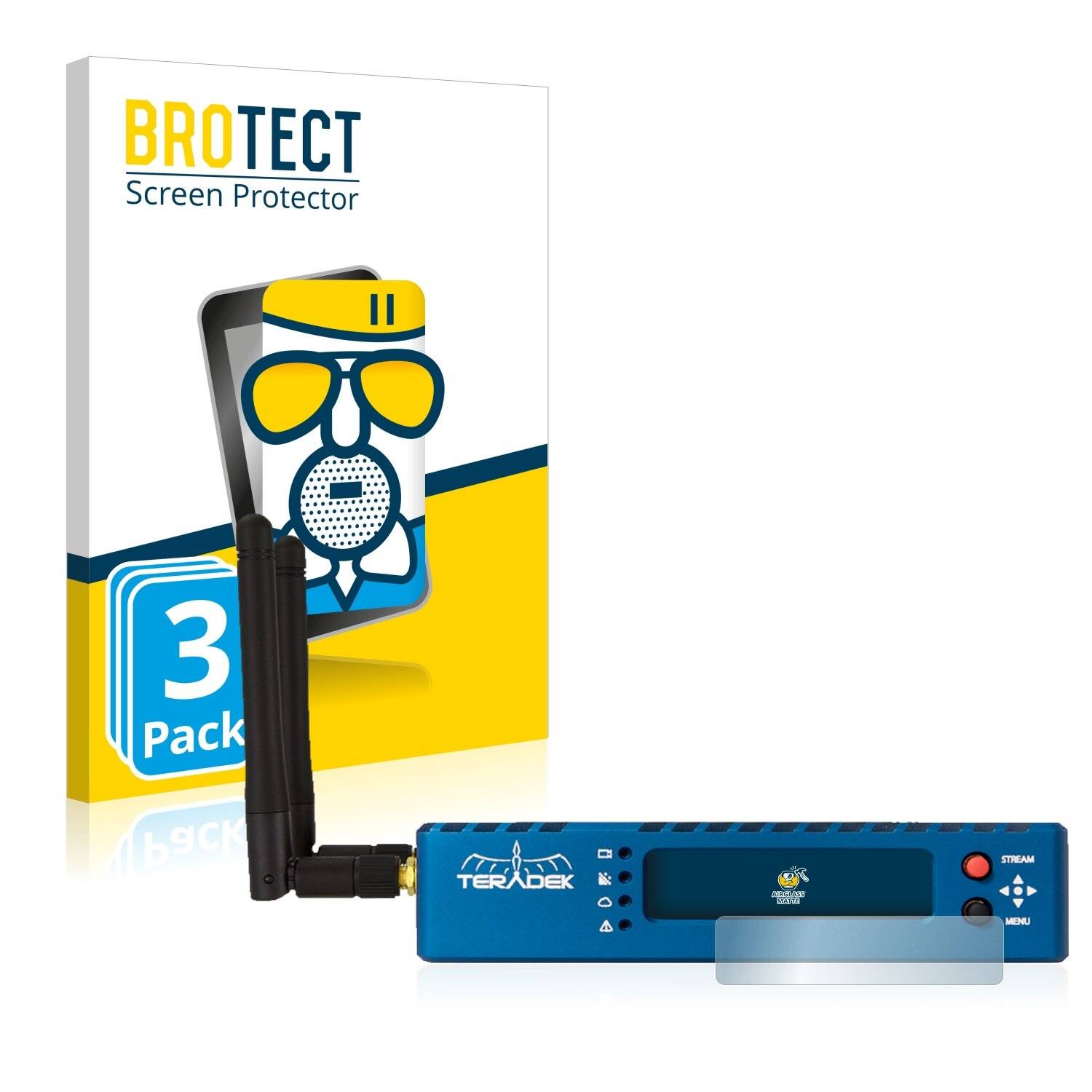 3x BROTECT AirGlass Matte Schutzglas Folie für Teradek Serv