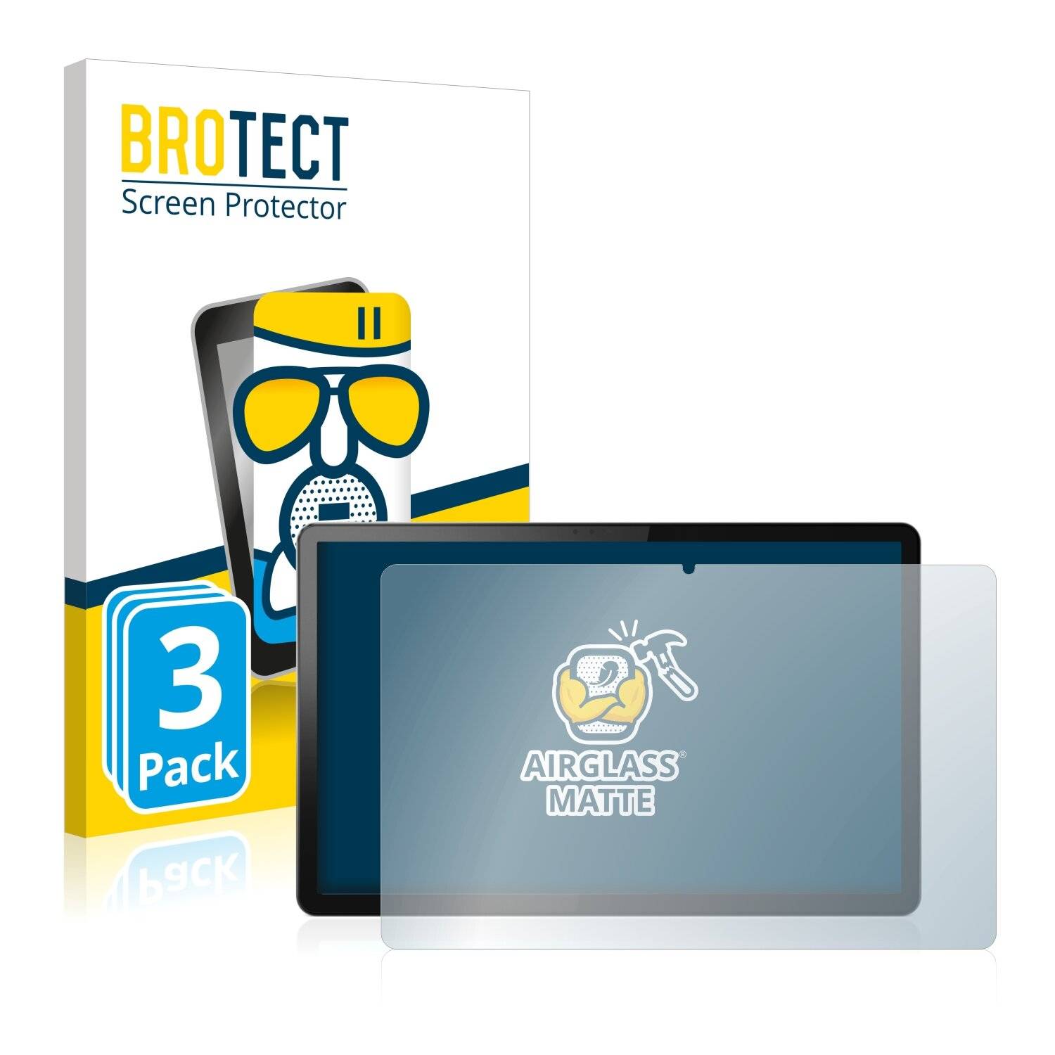 3x BROTECT AirGlass Matte Schutzglas Folie für Lenovo Tab P11