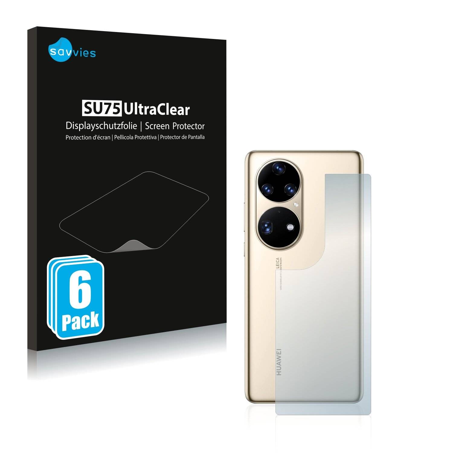6x Savvies SU75 Displayschutzfolie für Huawei P50 Pro