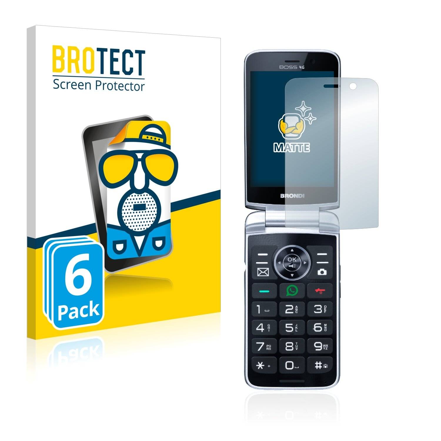 6x BROTECT Matte Displayschutzfolie für Brondi Boss 4G - Entspiegelt,