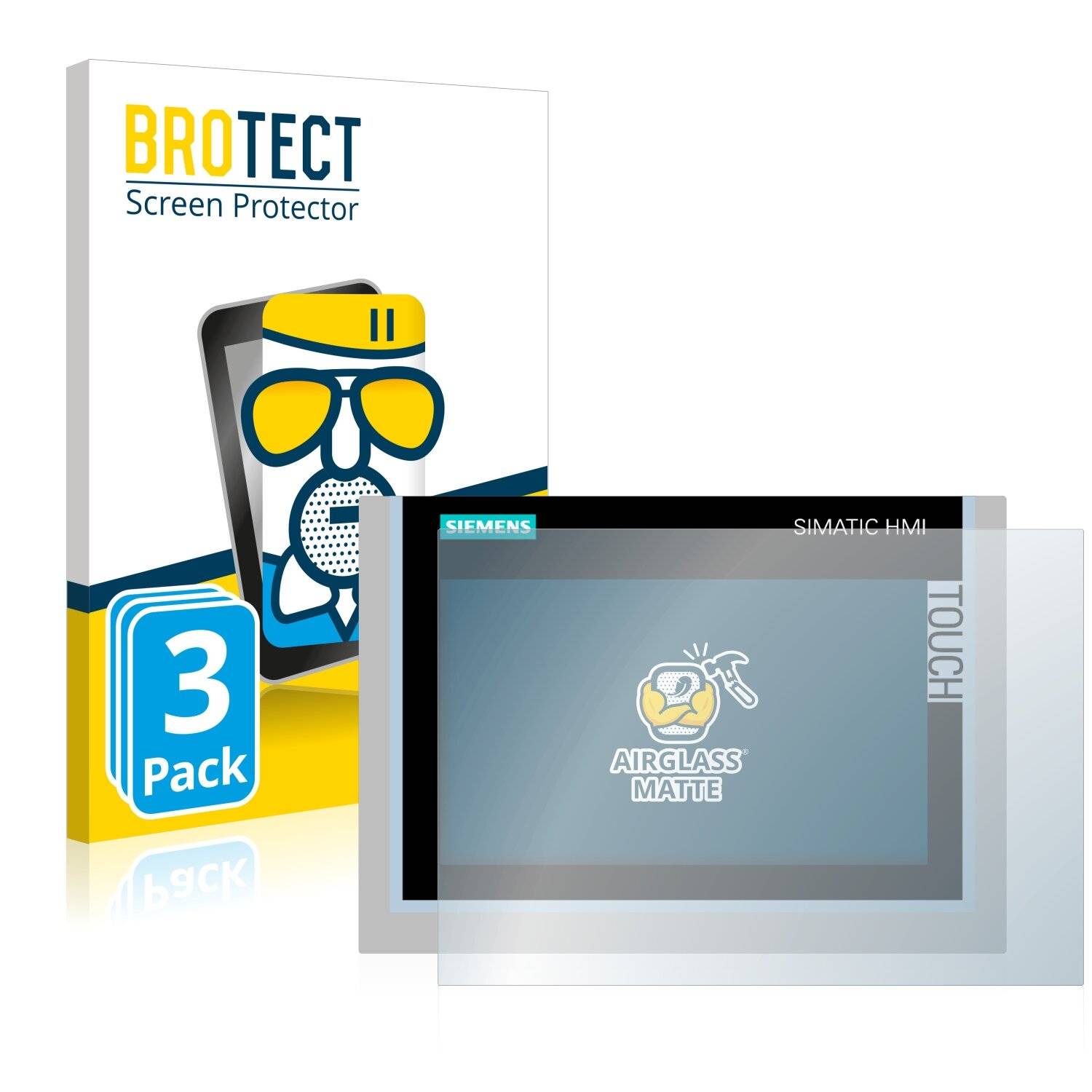 3x BROTECT AirGlass Matte Schutzglas Folie für Siemens Simatic HMI TP 700