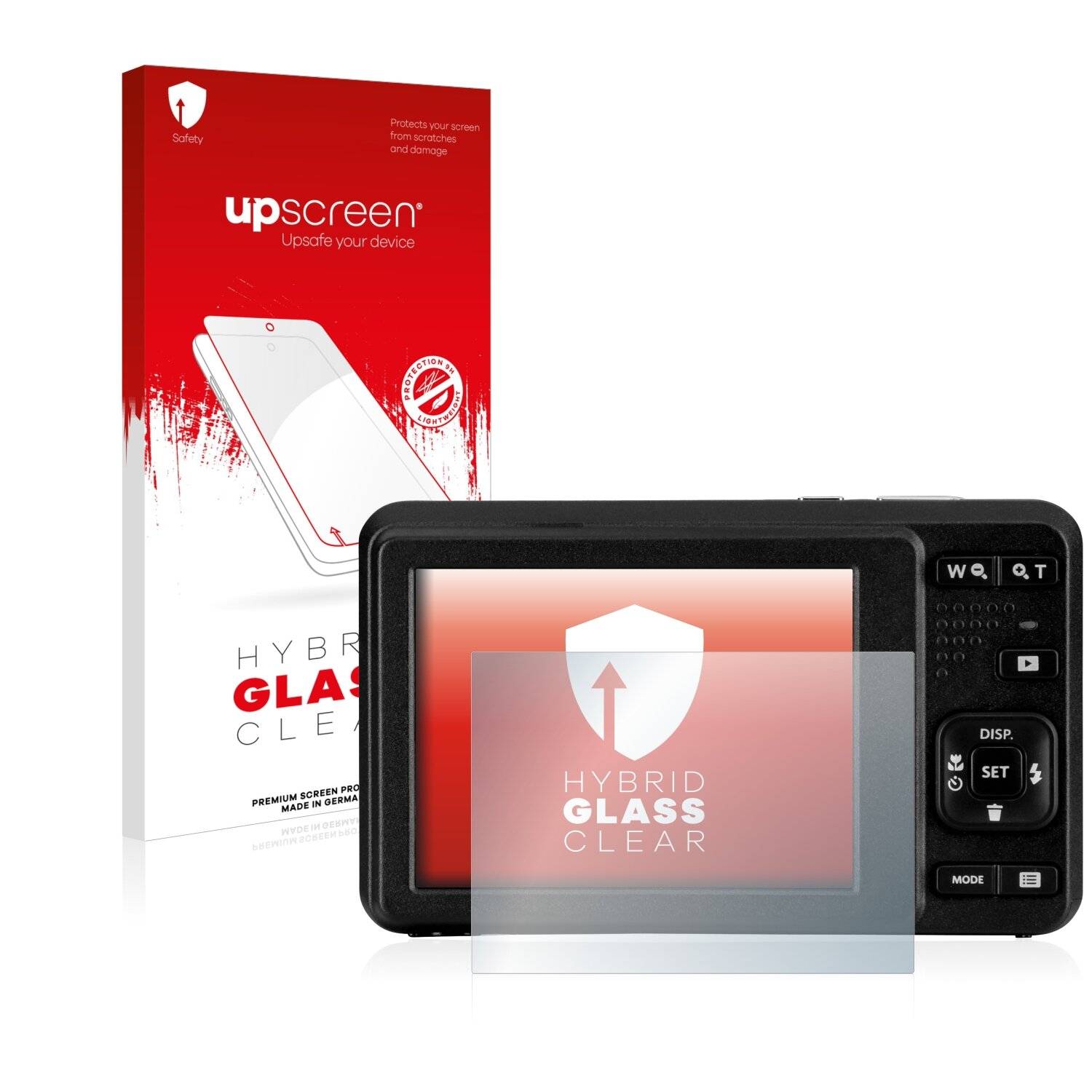 upscreen Hybrid Glass Clear Premium Schutzglas Folie für Kodak Pixpro