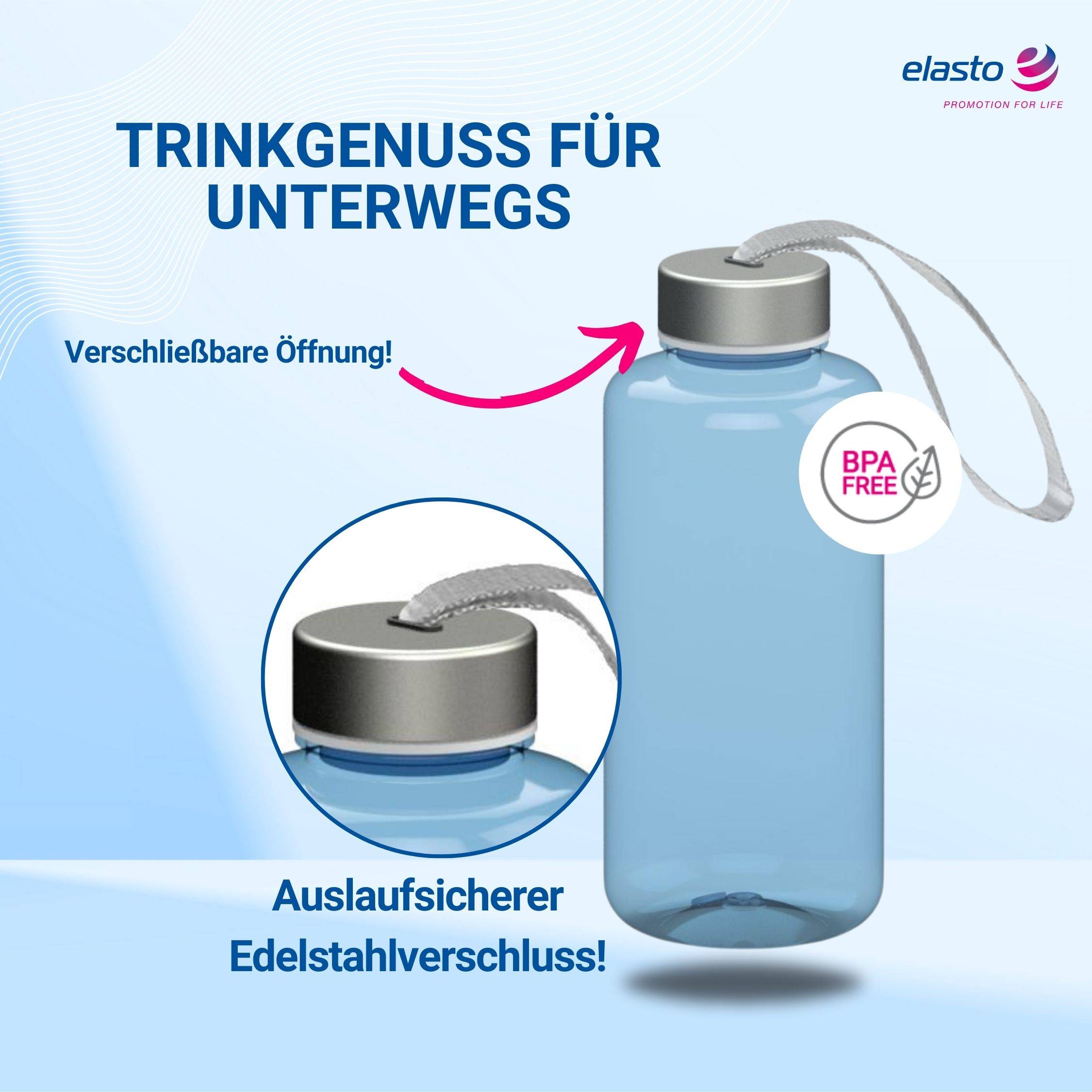 1 L Wasserflasche "Pure" Tritanflasche mit Trägerband