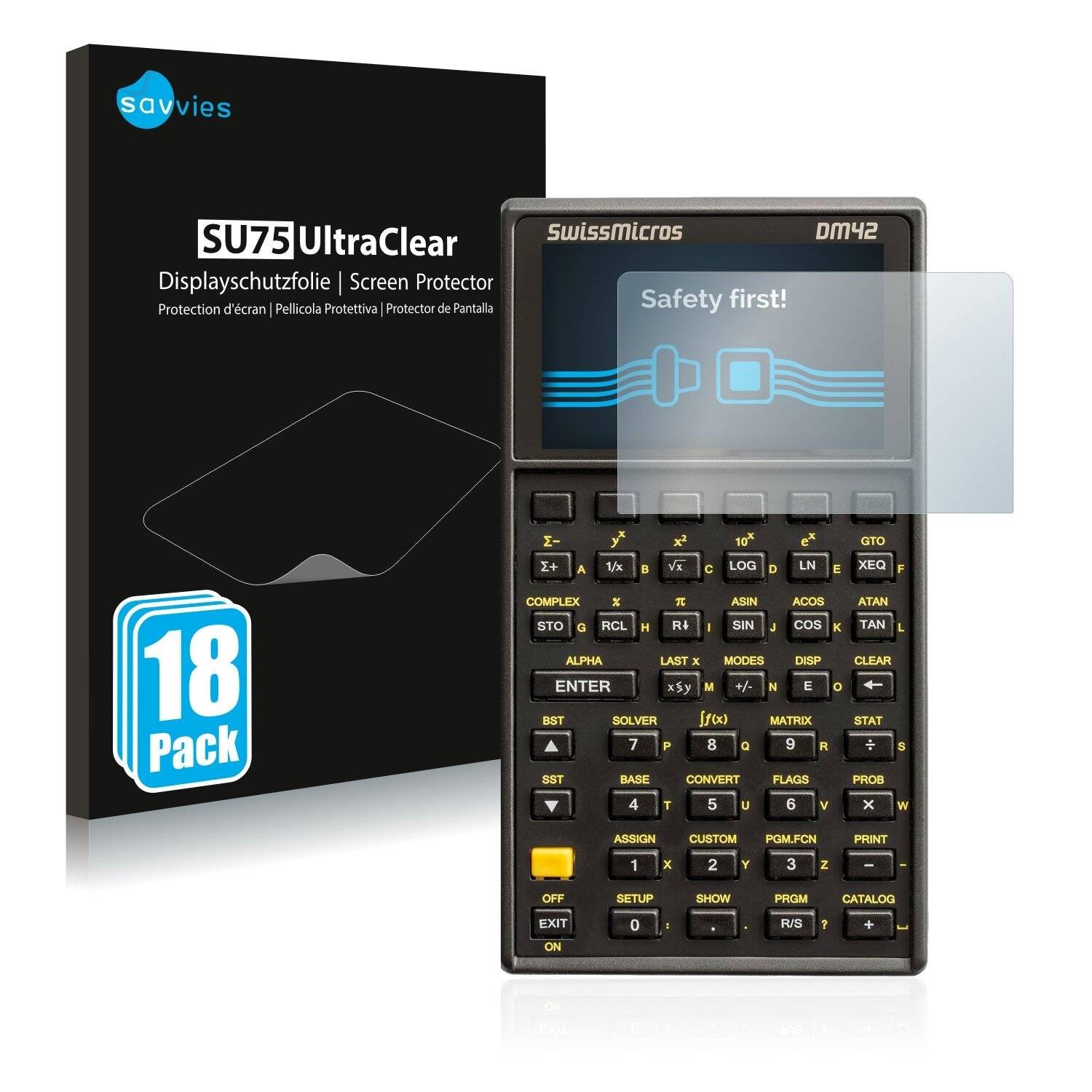 18x Savvies SU75 Displayschutzfolie für SwissMicros