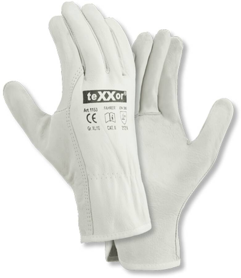 Voll-Nappaleder-Schutzhandschuh FAHRER 1153-11 Größe 11 Farbe natur Trägermaterial Nappaleder Gauge - Mat.-Stärke 0,90 m