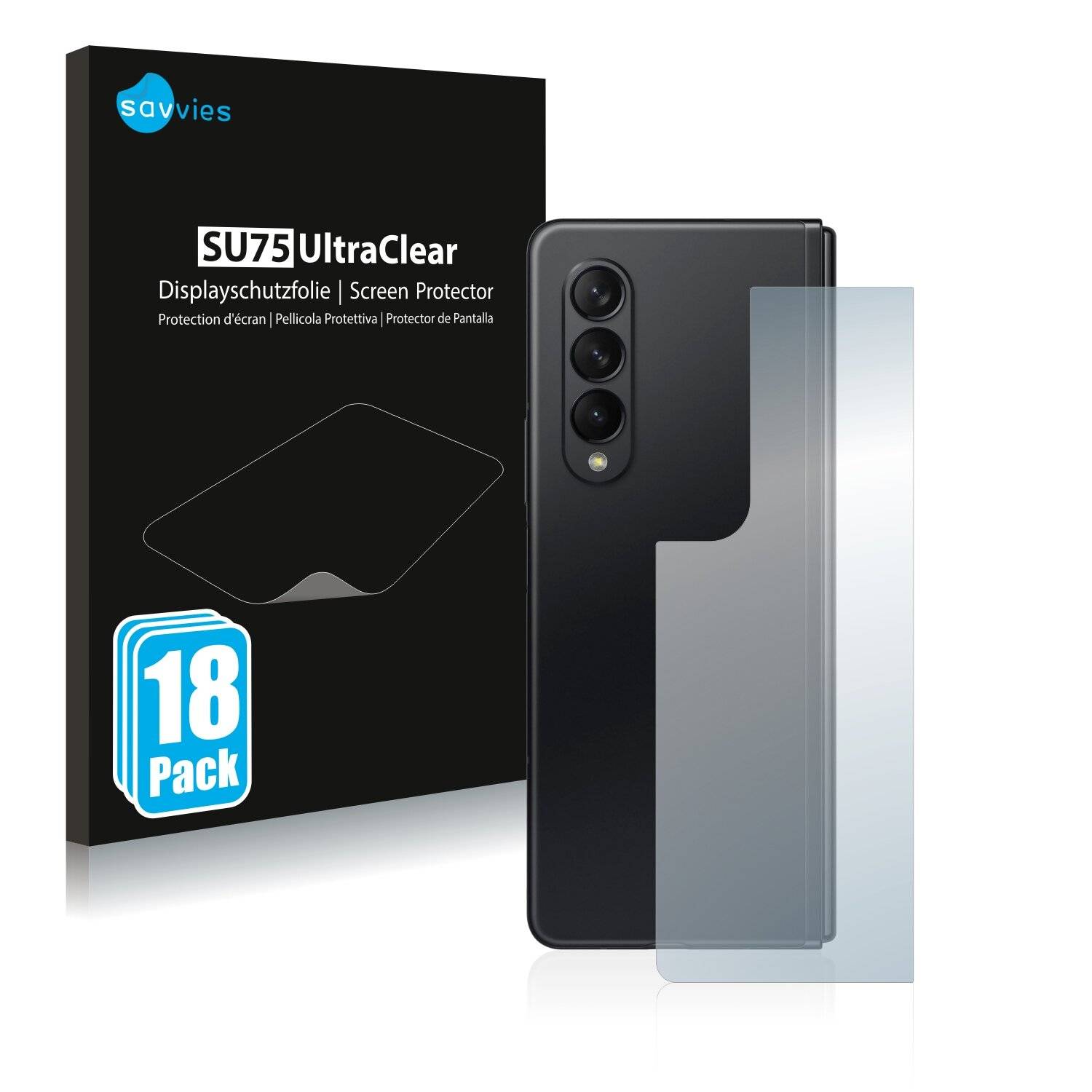 18x Savvies SU75 Displayschutzfolie für Samsung Galaxy Z Fold 3 5G