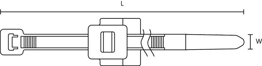 Technische Zeichnung eines mechanischen Bauteils mit einem gekennzeichneten Abschnitt, der mit „L