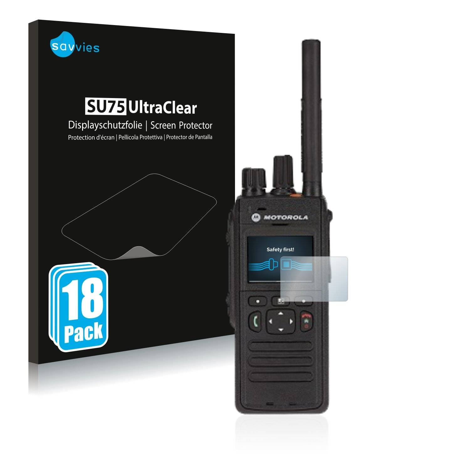 18x Savvies SU75 Displayschutzfolie für Motorola