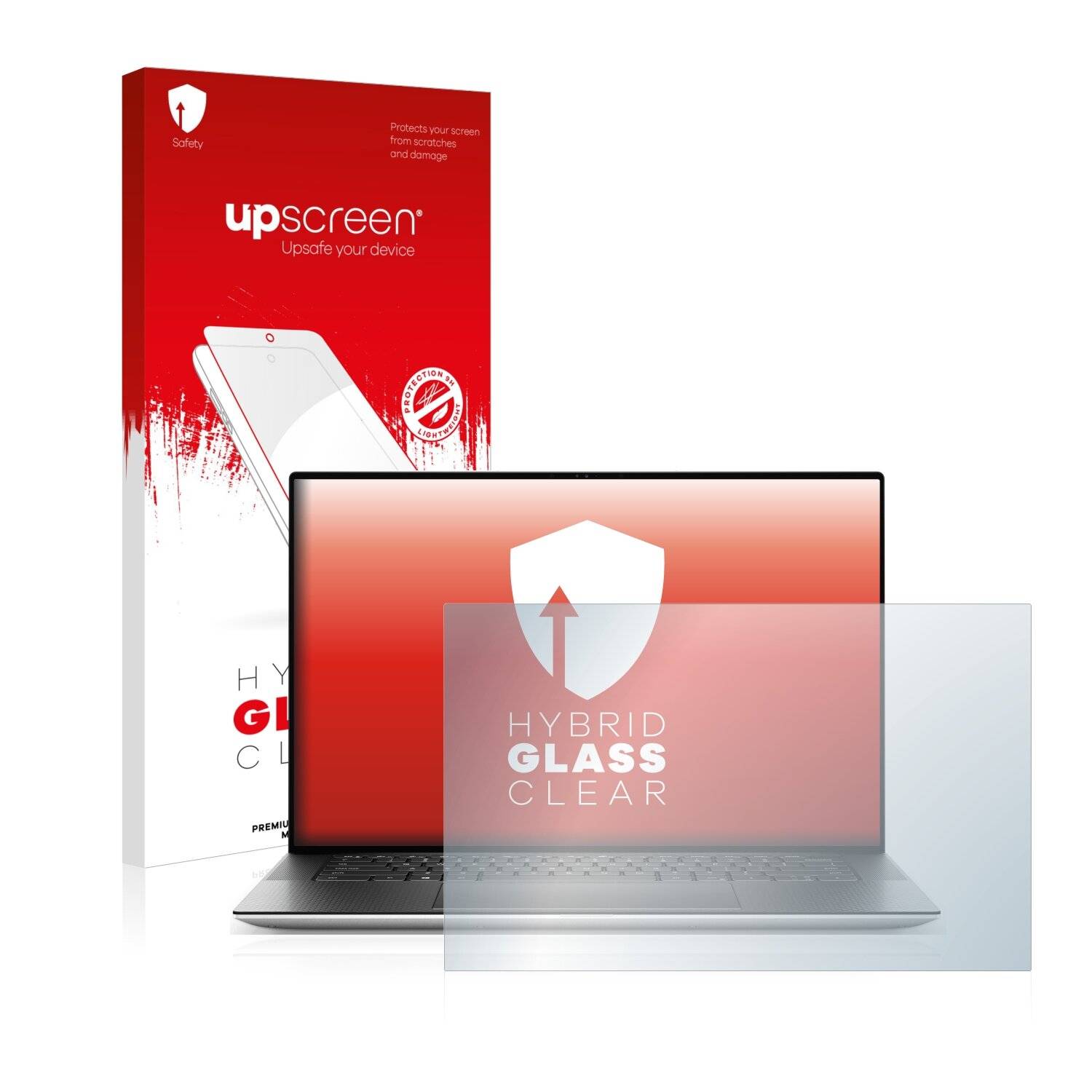 upscreen Hybrid Glass Clear Premium Schutzglas Folie für Dell XPS 15