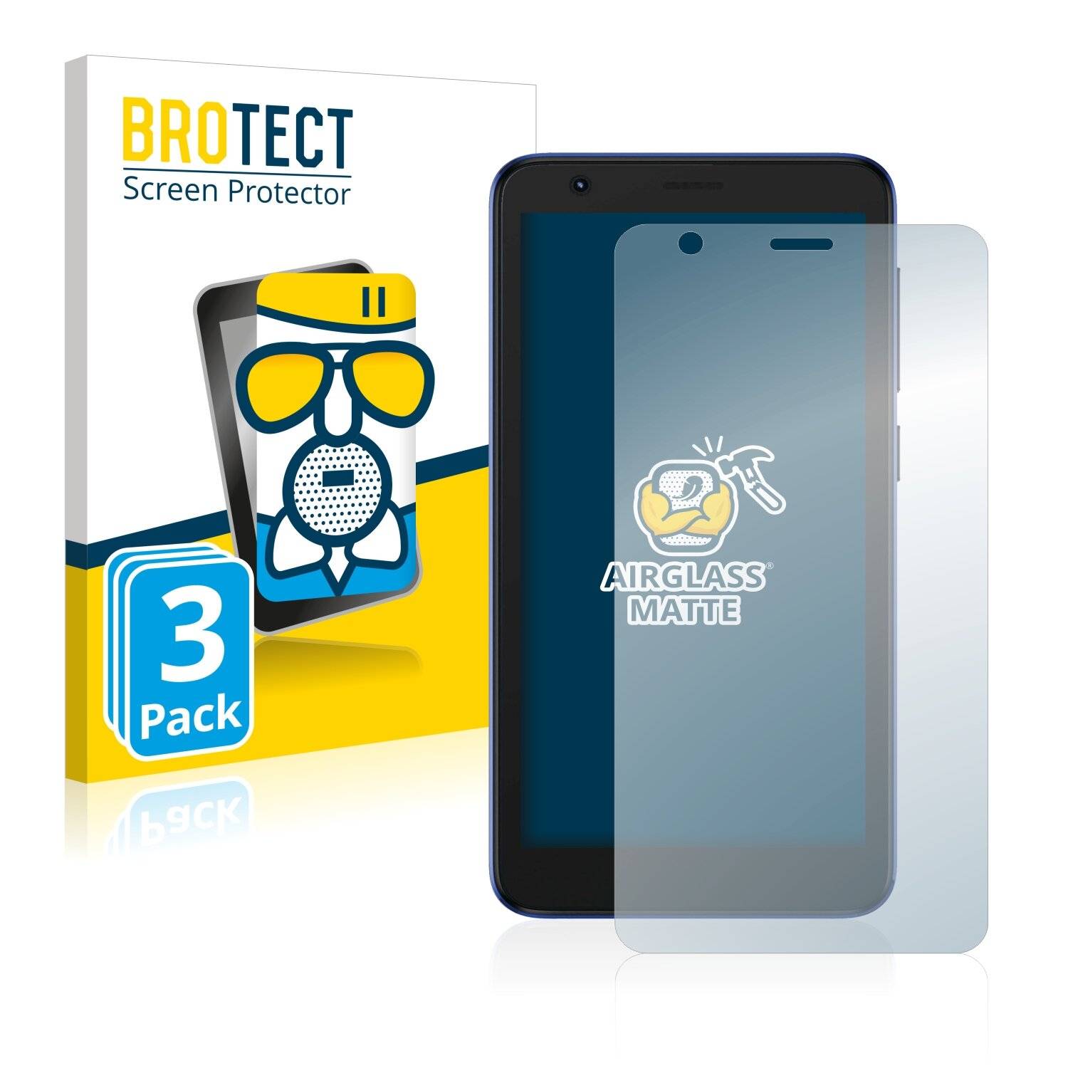 3x BROTECT AirGlass Matte Schutzglas Folie für ZTE Blade