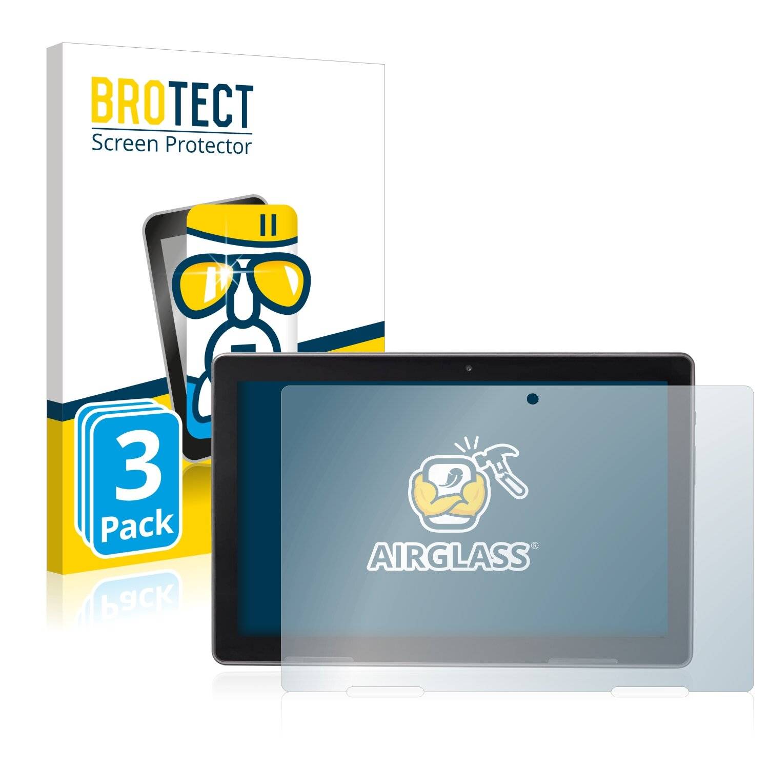 3x BROTECT AirGlass Schutzglas Folie für Medion Lifetab