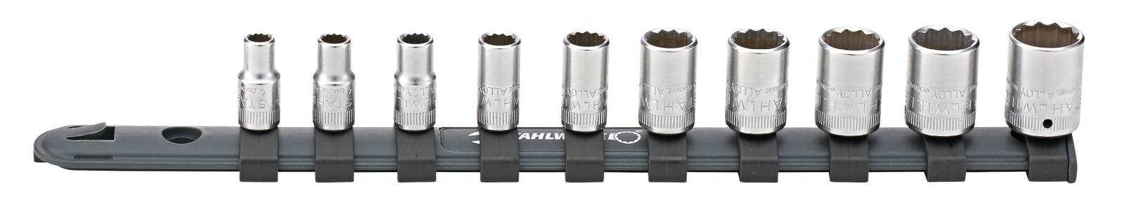 1/4" Satz Steckschlüsseleinsätze mit Clip-Leiste 5-14mm 10tlg