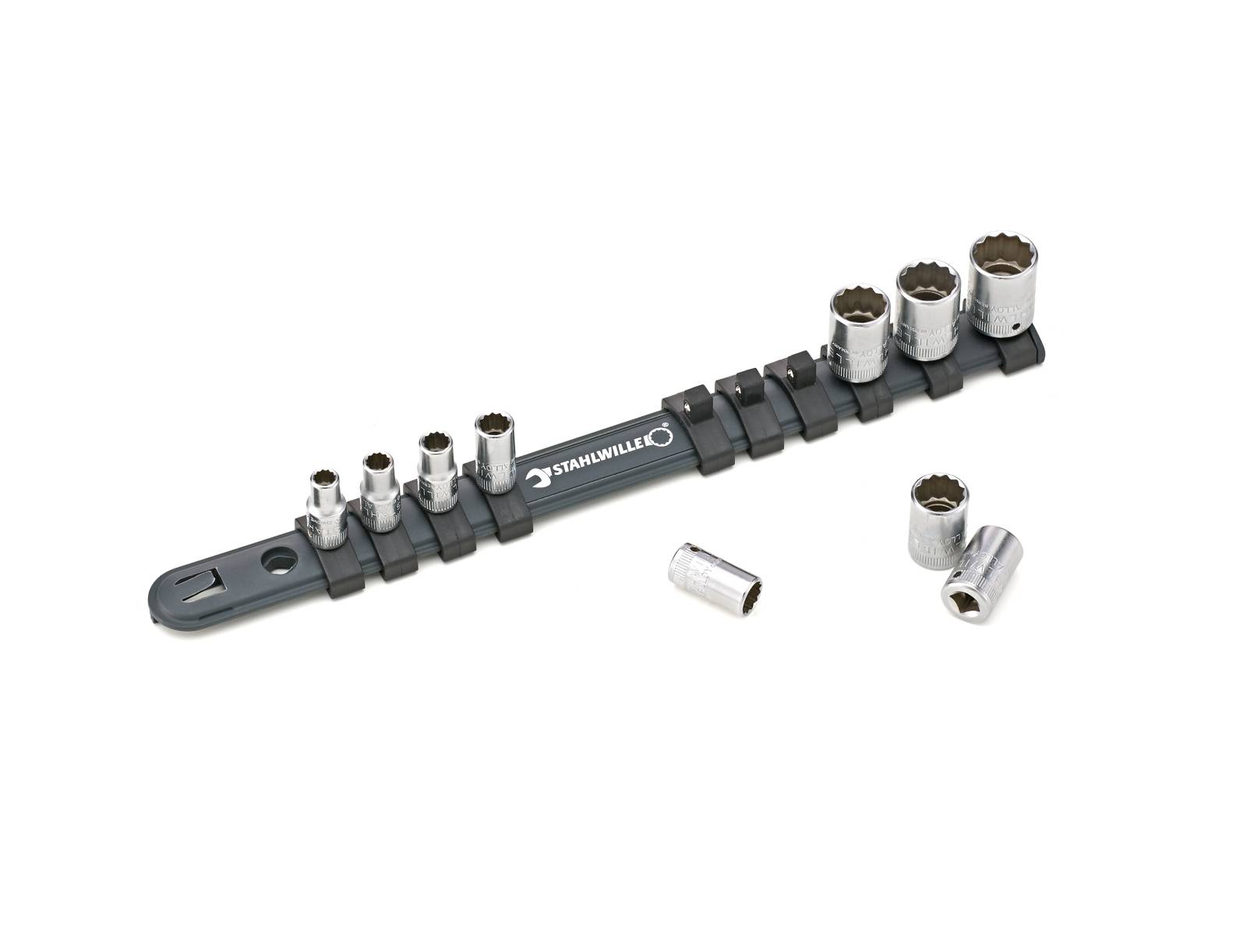 1/4" Satz Steckschlüsseleinsätze mit Clip-Leiste 5-14mm 10tlg