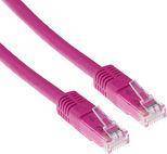 ACT Pink 15 meter U/UTP CAT6 patch cable with RJ45 connectors