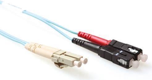 ACT 10 meter LSZH Multimode 50/125 OM4 fiber patch cable duplex withLC and SC connectors