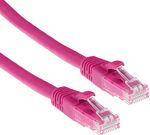 ACT Pink 1 meter U/UTP CAT6A patch cable snagless with RJ45 connectors
