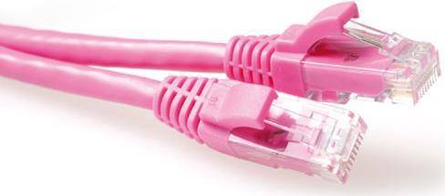 ACT Pink 5 meter U/UTP CAT6A patch cable snagless with RJ45 connectors
