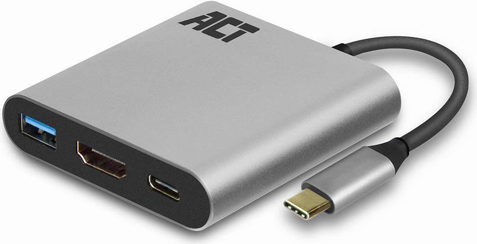 ACT USB-C to HDMI female adapter with PD Pass-Through 60W, 4K, USB-A USB-C