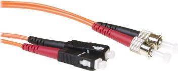 ACT 10 meter LSZH Multimode 50/125 OM2 fiber patch cable duplex with SC and ST connectors