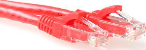 ACT Red 20 meter U/UTP CAT6 patch cable snagless with RJ45 connectors