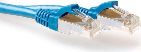 ACT Blue 1 meter LSZH SFTP CAT6A patch cable with RJ45 connectors