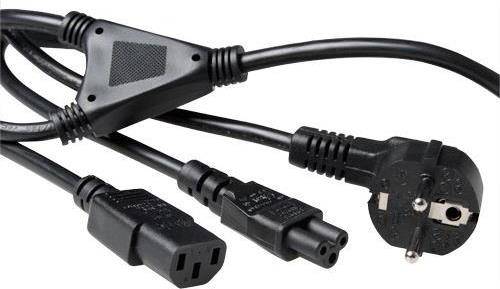 ACT Powercord split cable mains connector CEE7/7 male (angled)