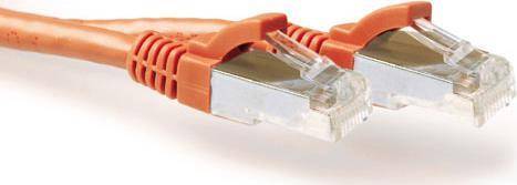 ACT Orange 15 meter LSZH SFTP CAT6A patch cable snagless with RJ45 connectors