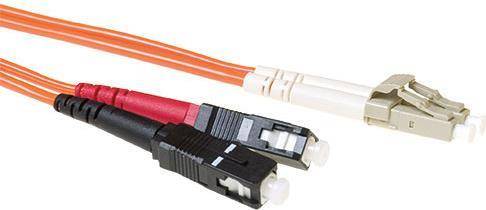 ACT 0.5 meter LSZH Multimode 50/125 OM2 fiber patch cable duplex with LC and SC connectors