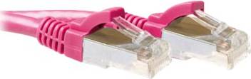 ACT Pink 20 meter LSZH SFTP CAT6A patch cable snagless with RJ45 connectors