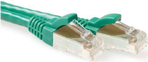 ACT Green 1.5 meter SFTP CAT6A patch cable snagless with RJ45 connectors