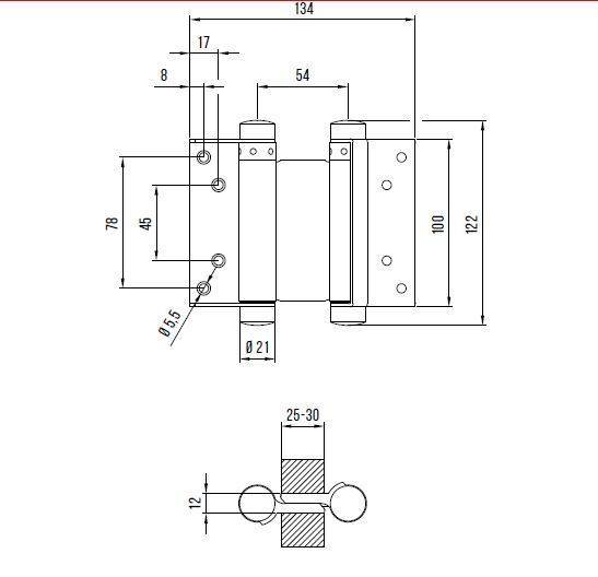 Format Pendeltürband beidseitig wirkend Größe 30/100 Edelstahl