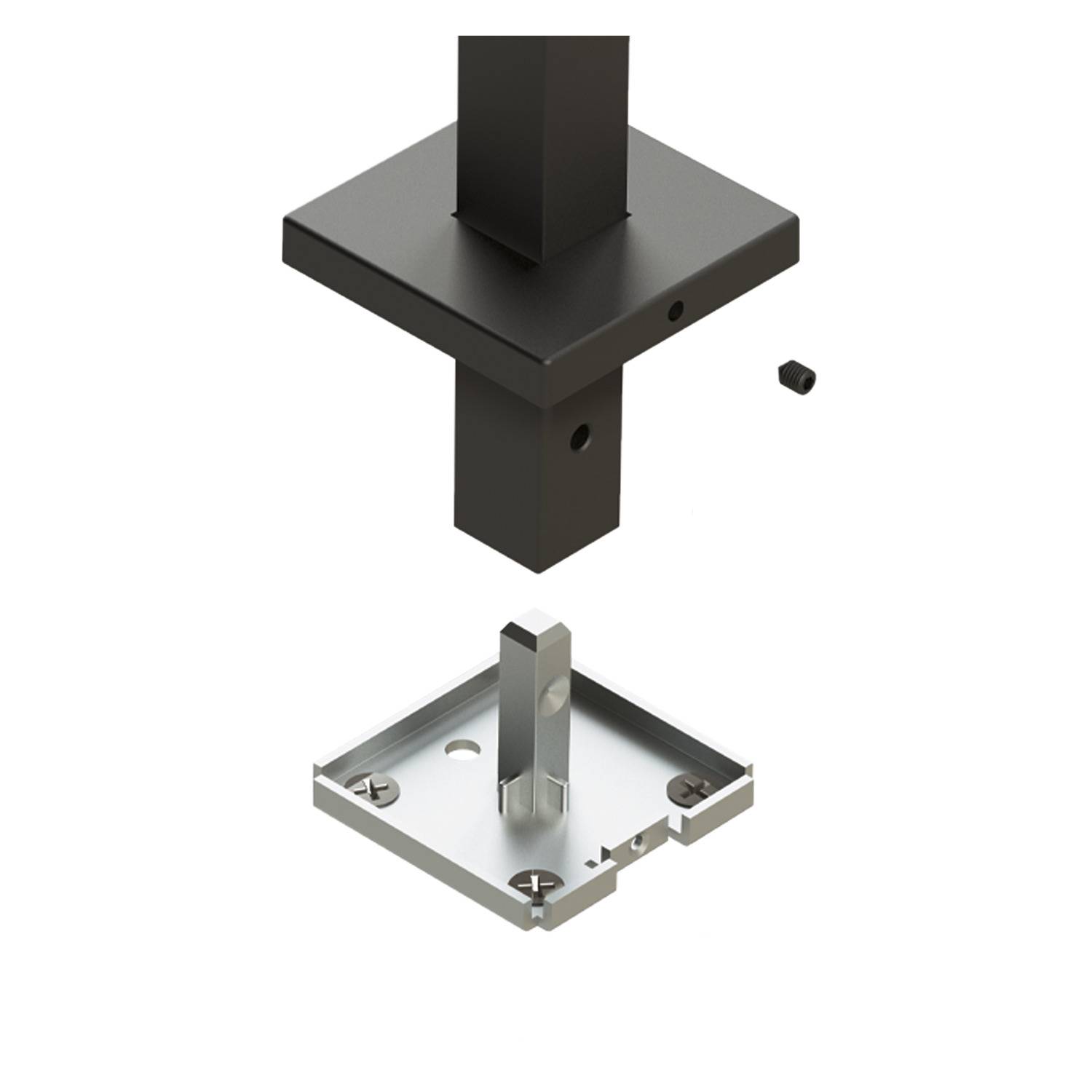 Cadro Wand-/Bodenbefestigung 55X55 mm schwarz matt