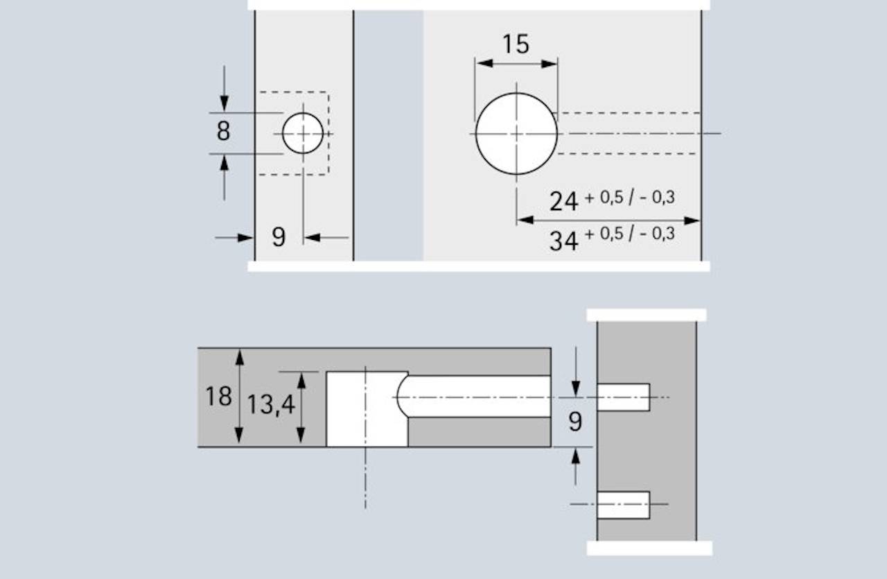 Rastex 15 ohne Abdeckrand, vernickelt, 18 mm