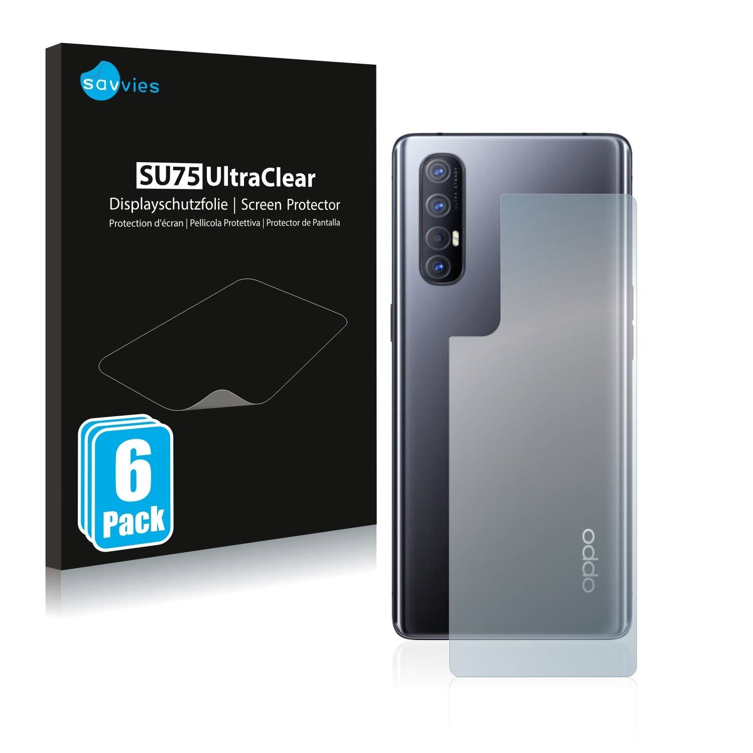 6x Savvies SU75 Displayschutzfolie für Oppo Find X2 Neo