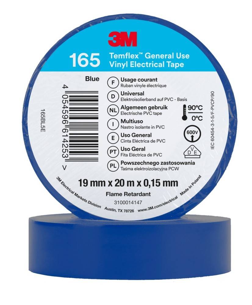 3M Deutschland PVC Elektro-Isolierband Temflex165 bl19X20