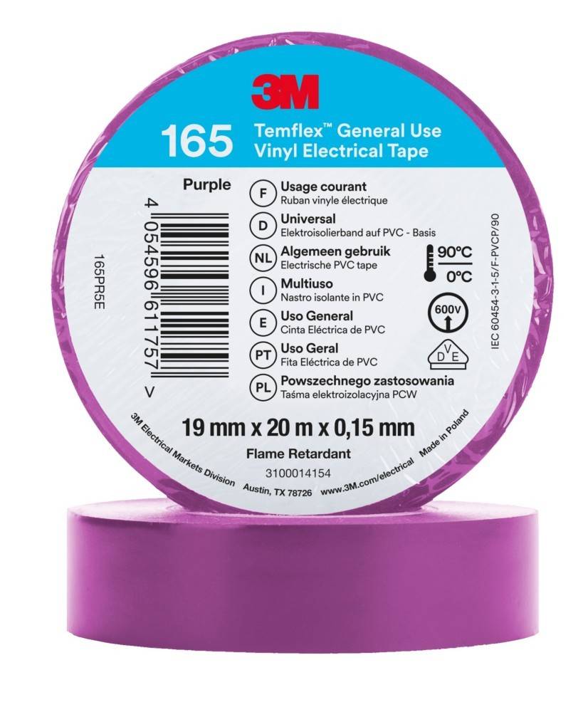 3M Deutschland PVC Elektro-Isolierband Temflex165 vio19X20