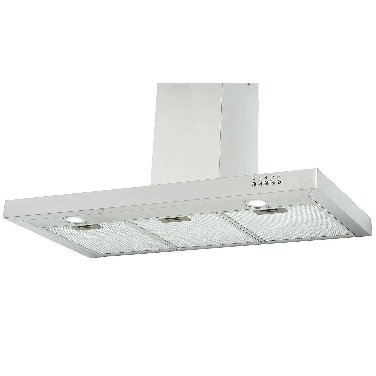 PKM Kaminhaube 9004W - 90cm, Edelstahl, LED, Abluft/Umluft, Dunstabzugshaube